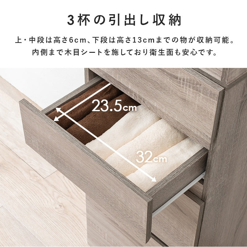 ハイタイプ すきま収納 ワゴン 幅41cm 高さ180cm ランドリー／キッチン／リビング 扉収納 引き出し収納 キャスター移動 スリムチェスト