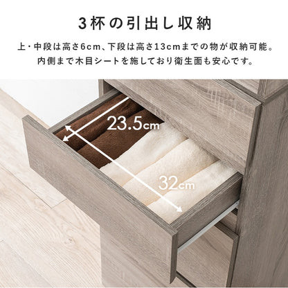 ハイタイプ すきま収納 ワゴン 幅41cm 高さ180cm ランドリー／キッチン／リビング 扉収納 引き出し収納 キャスター移動 スリムチェスト