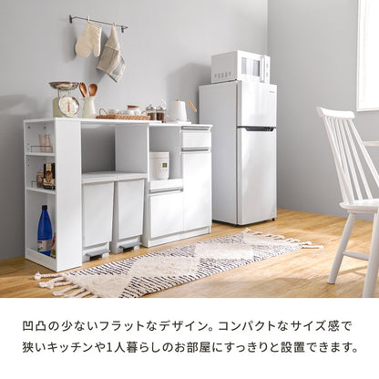 伸縮キッチンカウンター 幅75-125cm 拡張テーブル 作業台 コンセント付き キャスター移動 レンジ台