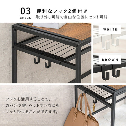 デスク + チェア 2点セット 棚付き コンセント付き 木目 ワークデスク ワークチェア