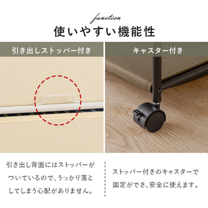 すきま収納 ハンガーラック 幅40cm スリム 引き出し2杯 キャスター移動