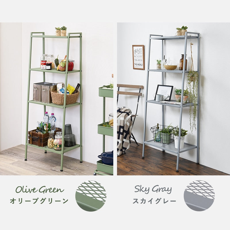 オープン収納ラック 幅59cm くすみカラー 棚 スチールラック
