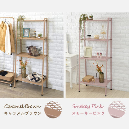 オープン収納ラック 幅59cm くすみカラー 棚 スチールラック
