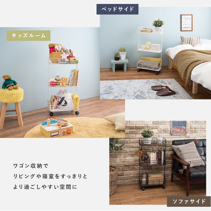 マルチワゴン 棚 キャスター付き キッチンワゴン ベビーワゴン デスクサイドラック