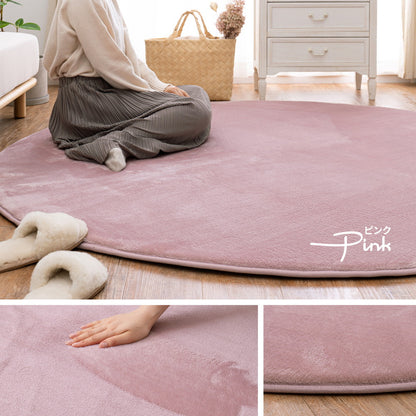 洗える 低反発ラグ ふんわり 185x185cm なめらか メレンゲタッチ 厚さ約20mm 撥水加工