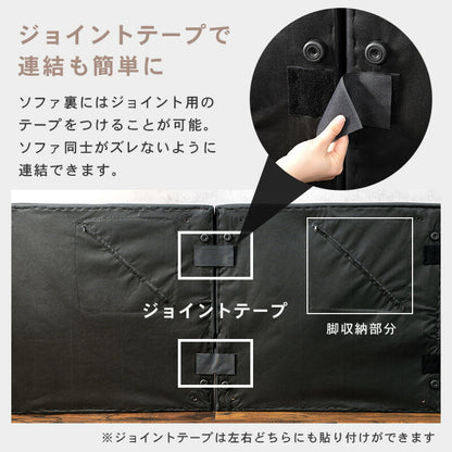 1人掛け リクライニングソファ 幅90cm 連結可能 フラット PVC 脚取り外し可能 ベンチソファ
