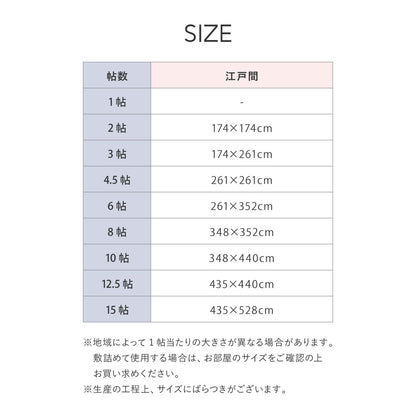 パステルカラー い草風カーペット 174x174cm（江戸間2帖） ヘリンボーン柄