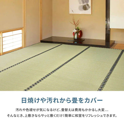 い草カーペット 和室 フリーカット 江戸間10帖（352x440cm） 補修テープ付き 部屋に合わせたカット可能
