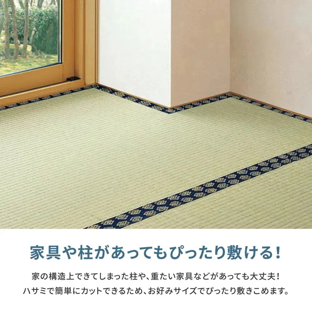 い草カーペット 和室 フリーカット 江戸間10帖（352x440cm） 補修テープ付き 部屋に合わせたカット可能