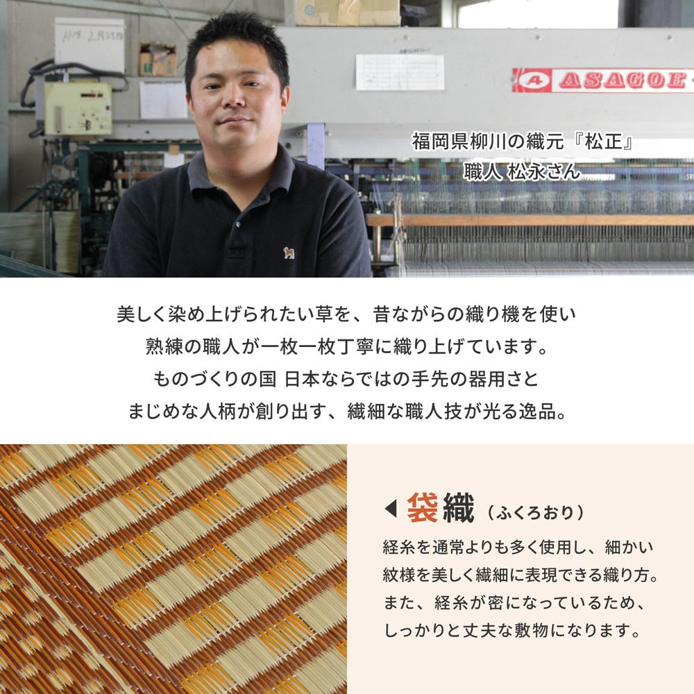 国産 い草ラグ 191x191cm 上敷き 湿度調整