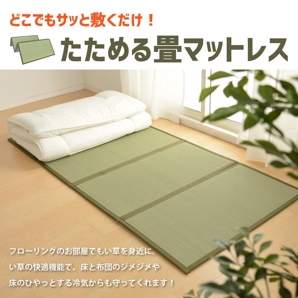 折りたためる 畳マットレス S シングル 100x200cm 置き畳 い草