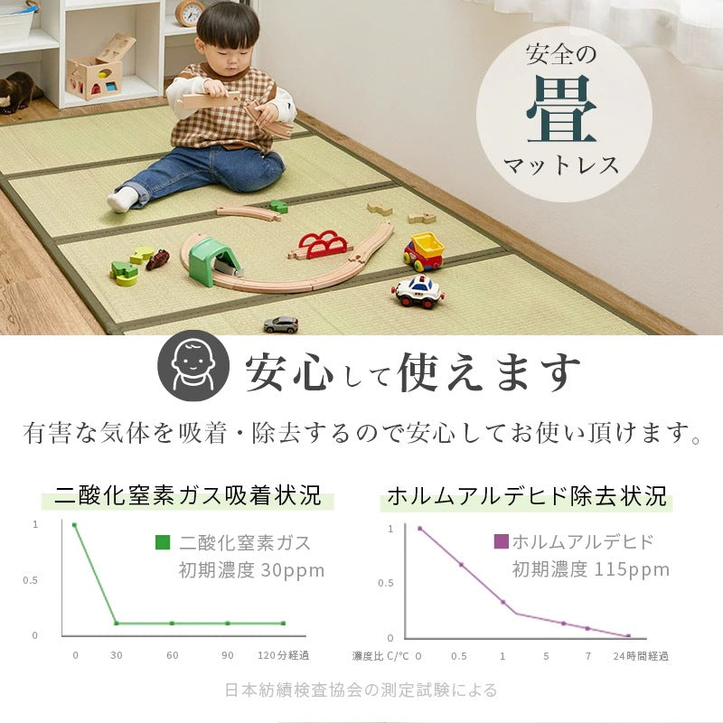 畳 セミダブルベッド （ベッドフレーム + 畳マットレス） 敷布団が使える ロングサイズ 天然い草