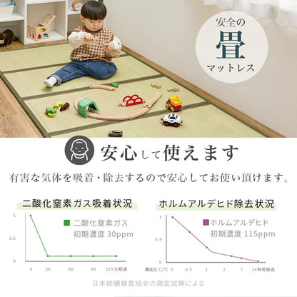 畳 セミダブルベッド （ベッドフレーム + 畳マットレス） 敷布団が使える ロングサイズ 天然い草
