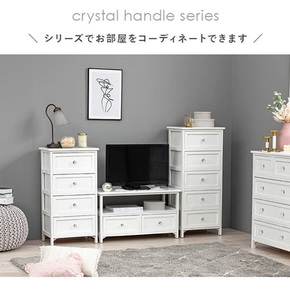 桐 テレビ台 ローボード 幅72cm クリスタル調取っ手 32インチまで対応 完成品