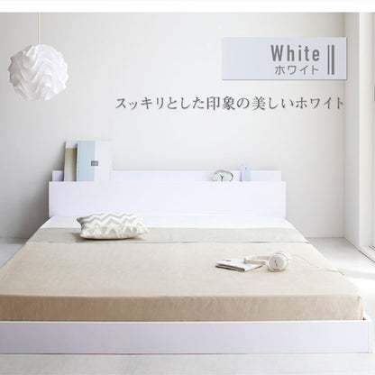 シングルベッド すのこ 棚 コンセント付き ローベッド 傷つきにくい素材 ベッドフレーム単品