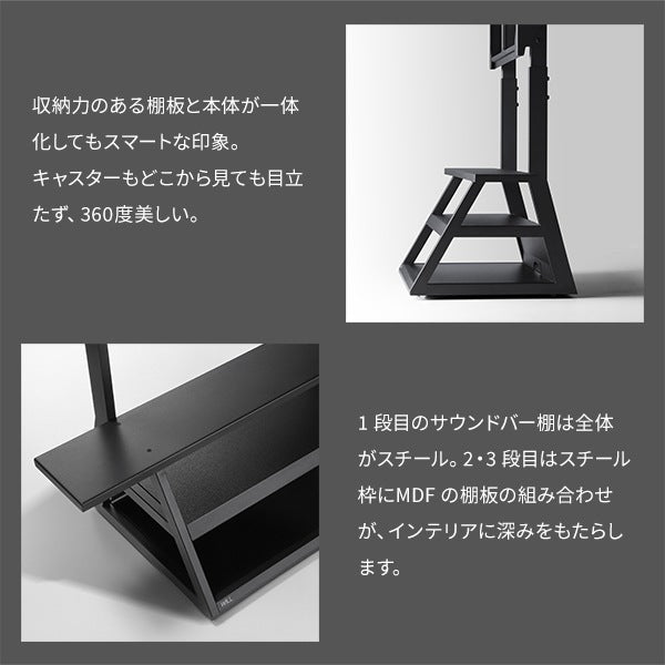 インテリアTVスタンド 収納付きモデル WALL　M1 CASTER キャスタースタンド 耐震 32インチ-65インチ対応