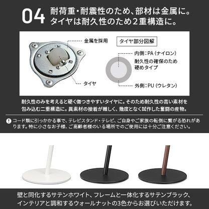 インテリアTVスタンド WALL A2 ハイタイプ 耐震 スタイリッシュ 棚板別売
