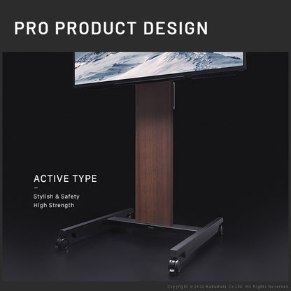 インテリアTVスタンド WALL PRO キャスター付き アクティブタイプ 大型モニタースタンド 会議室 オフィス 震度7耐震 スタイリッシュ シンプルモダン