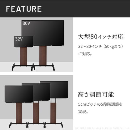 インテリアTVスタンド WALL PRO キャスター付き アクティブタイプ 大型モニタースタンド 会議室 オフィス 震度7耐震 スタイリッシュ シンプルモダン