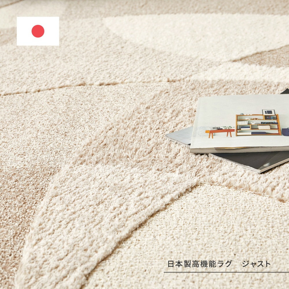 日本製 高機能ラグ 130x190cm 防ダニ／抗菌防臭／抗ウィルス／アレル物質低減／消臭 オールシーズン