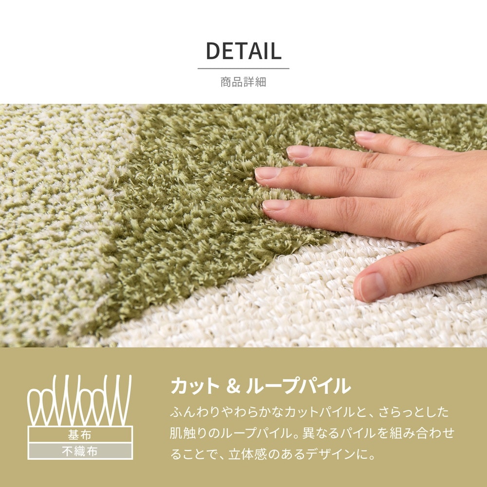 日本製 高機能ラグ 130x190cm 防ダニ／抗菌防臭／抗ウィルス／アレル物質低減／消臭 オールシーズン