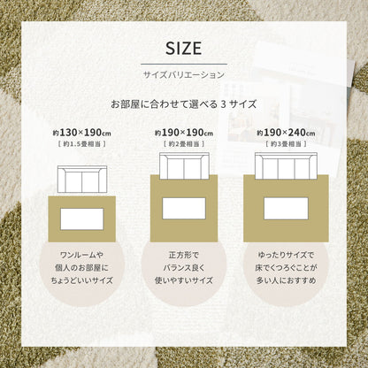 日本製 高機能ラグ 130x190cm 防ダニ／抗菌防臭／抗ウィルス／アレル物質低減／消臭 オールシーズン