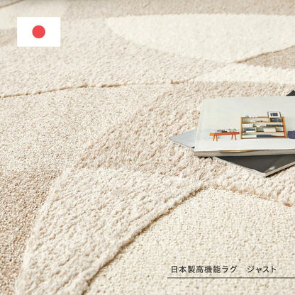 日本製 高機能ラグ 190x190cm 防ダニ／抗菌防臭／抗ウィルス／アレル物質低減／消臭 オールシーズン