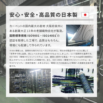 日本製 高機能ラグ 190x190cm 防ダニ／抗菌防臭／抗ウィルス／アレル物質低減／消臭 オールシーズン