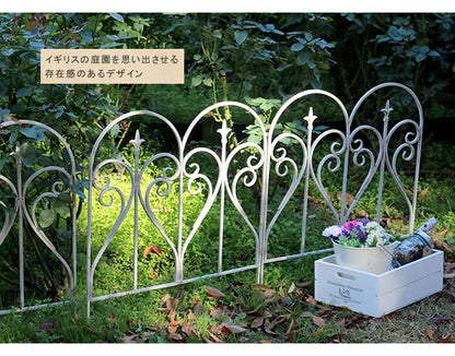 丸みデザイン 柵 アイアン製フェンス 花壇 6枚セット 1枚あたり幅61.5cm アンティーク加工
