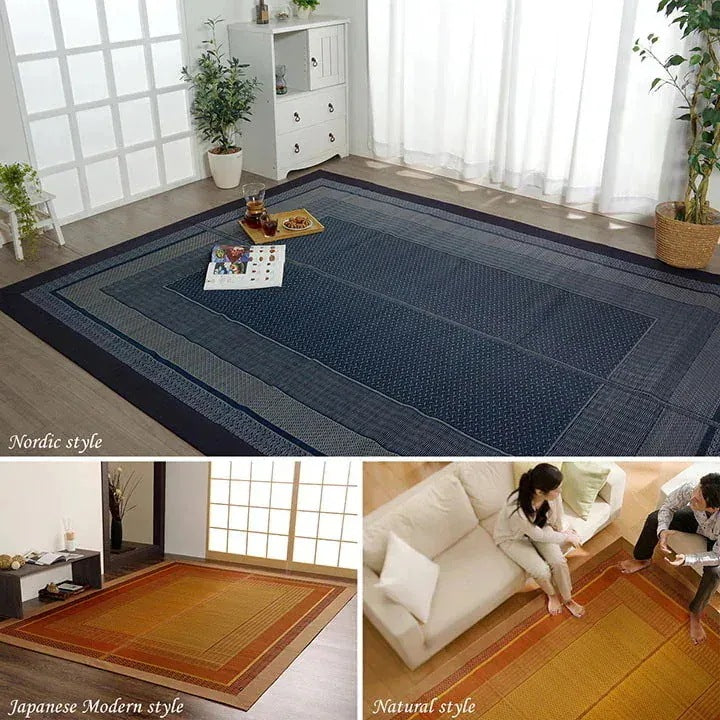 日本製 い草ラグ 191x300cm 和風モダン 抗菌防臭 カーペット 空気清浄効果