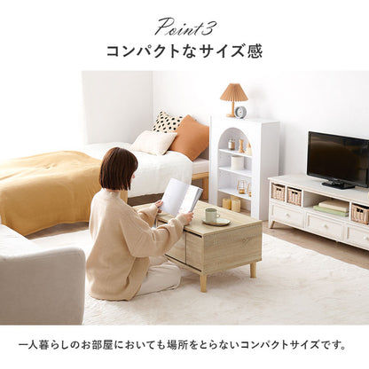 ドレッサーテーブル 幅75cm ロードレッサー 大判ミラー 収納多数 センターテーブル ワンルーム