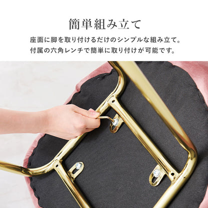 ダイニングチェア 貝殻チェア 椅子 ゴールド脚 ベロアテイスト 軽量