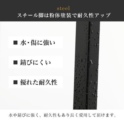 コンクリート柄テーブル 90x45cm オープン収納棚 シンプルモダン 重厚感
