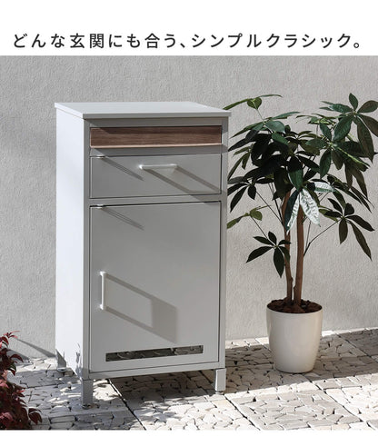 宅配ボックス付 ポスト 高級感 シンプル 大容量 郵便受け 据置型