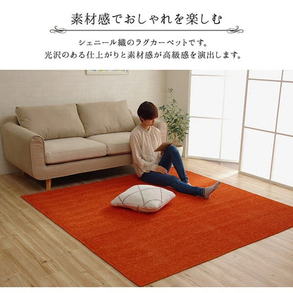 撥水ラグ カーペット 185x185cm／200x250cm 高級感 シェニール織 3mmウレタン入り