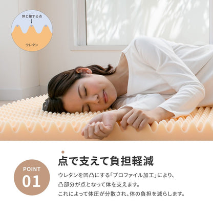 リバーシブル高反発マットレス S／SD／D カバー洗濯可能 オールシーズン用スムース／夏用メッシュ かため 日本製