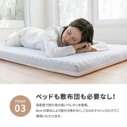 リバーシブル高反発マットレス S／SD／D カバー洗濯可能 オールシーズン用スムース／夏用メッシュ かため 日本製