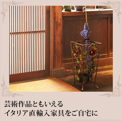 イタリア直輸入 アイアン傘立て コーナー 扇形 ハンドペイント Verona Classic