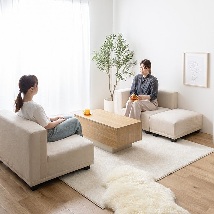 2人掛け コーデュロイソファ 幅100cm ロースタイル 奥行ゆったり シンプル
