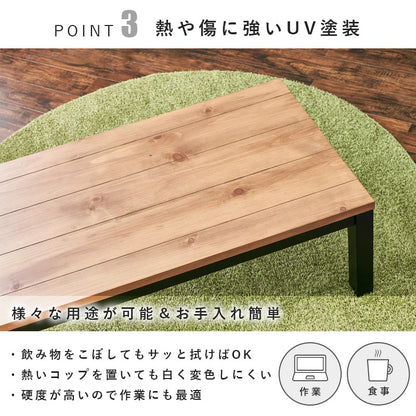 布団不要 こたつテーブル 110x65cm 天然木パイン材 オールシーズン 手元リモコン