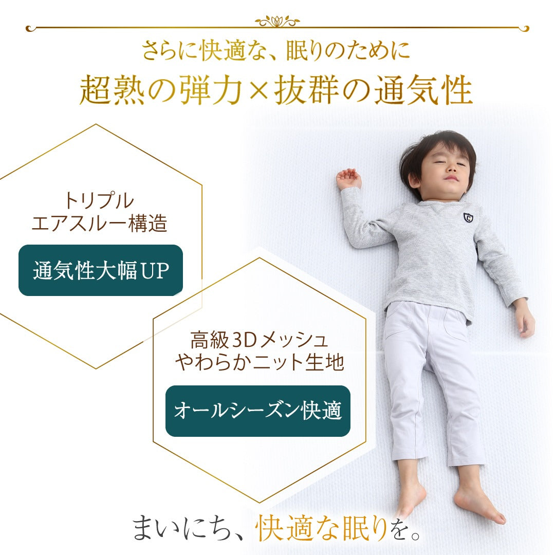 高反発 三つ折りマットレス 敷布団 3Dメッシュ 厚さ10cm 通気性良好