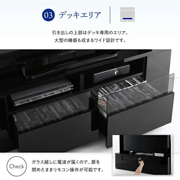大型 ラグジュアリー 鏡面テレビボード 55インチまで対応 コーナーにも壁面にも