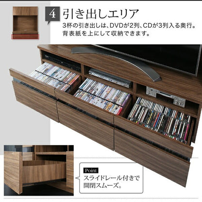 ハイタイプ大型テレビボード 組み合わせ アーバンリビング 壁寄せ設置 ケーブル収納 木目調
