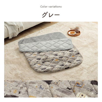 クッション付き 着るこたつ 着る毛布 90x120cm エコ暖 ギャッベ柄 ふんわり柔らか 寝袋