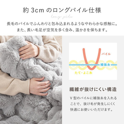 円形 こたつ掛け布団 ポコポコふわふわ 直径190cm ラビットファー 低ホルムアルデヒド 洗濯可能