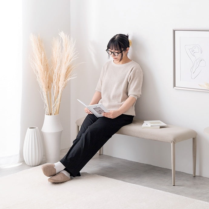 ベロアダイニングベンチ 幅110cm 2人掛け ウレタン入り座面 完成品