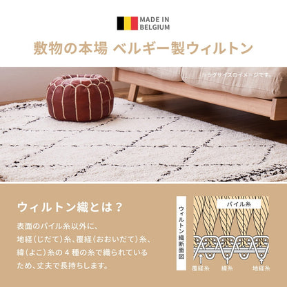 ベルギー製 インテリア 玄関マット 40x60cm ウィルトン織 ベニワレン ふかふかシャギー