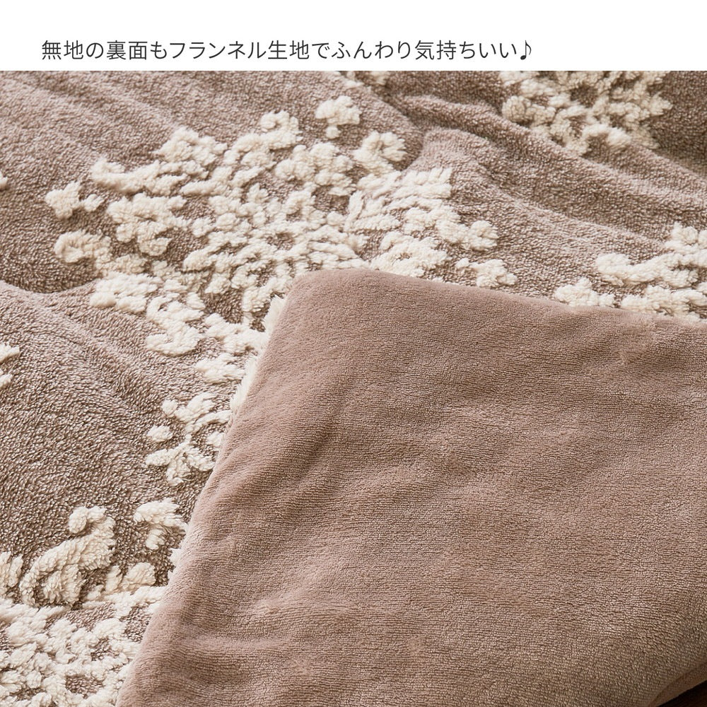 薄掛けこたつ布団 190x190cm オーナメント柄 フランネル生地