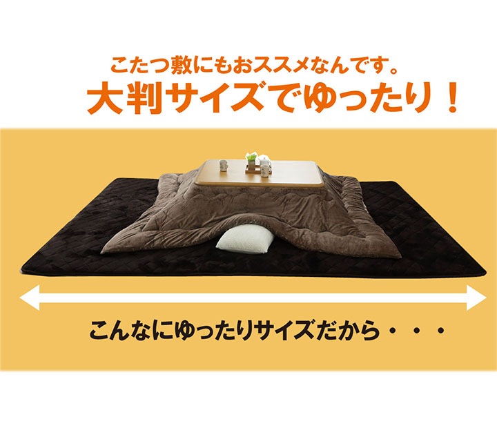超大判 ふっくらボリュームラグ 防音 保湿 なめらかフランネル