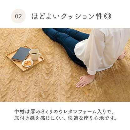 洗える ラグ 幾何学模様 カーペット 立体ジャガード織 クッション性 2size